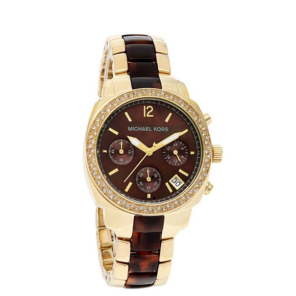 MICHAEL KORS Glitz Chrono Tortoise Resin Watch - Picture 2 of 7